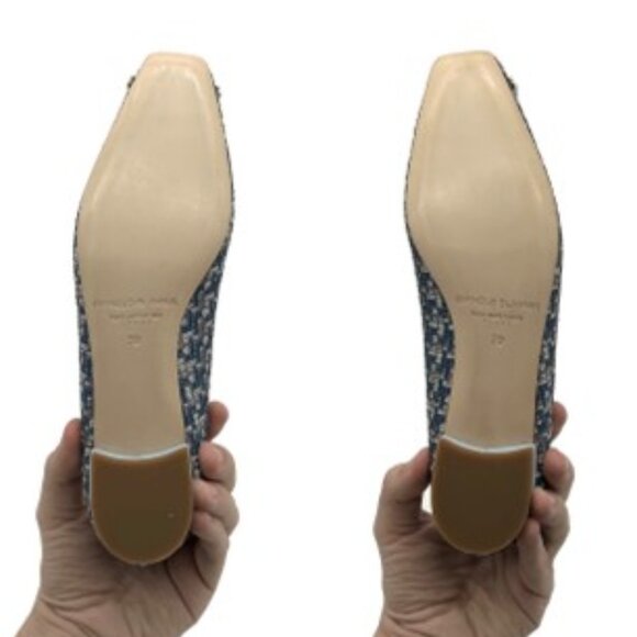 NIB-Manola Blahnik Blue Tweed Hangisflat - 39 - Picture 5 of 5